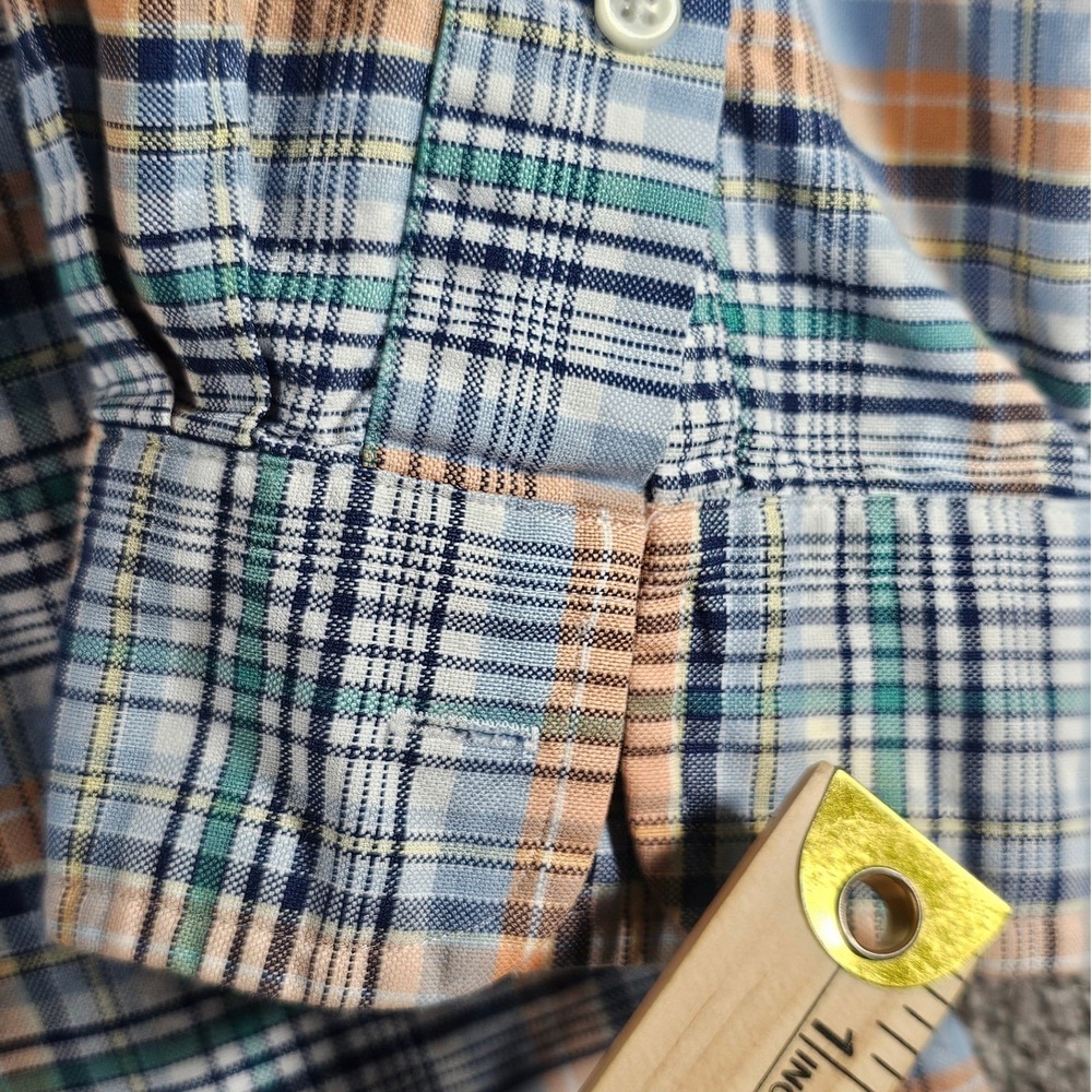 Ralph Lauren Button Down Mens XXL Blue Orange Plaid Classic Fit Cotton Preppy - Picture 9 of 11